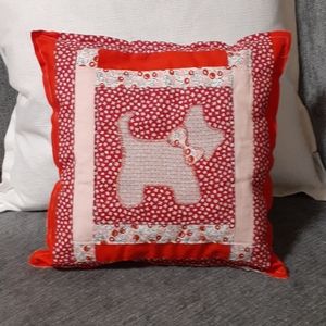Vtg Quilted Dog Pillow